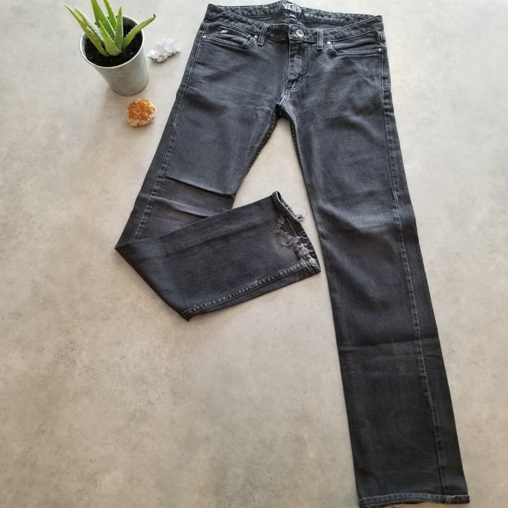 Vans Slim Straight Black Jeans, Size 30x32